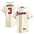 A.Braves #3 Dale Murphy Player Cream Home Game Gdoa Stitched Jerseys