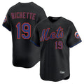 NY.Mets #19 Bo Bichette Player Black Alternate Home Limited Gdoa Stitched Jerseys