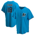 M.Marlins #18 Griffin Conine Player Blue Home Game Gdoa Stitched Jerseys