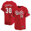 C.Reds #30 Ken Griffey Player Red Home Limited Gdoa Stitched Jerseys