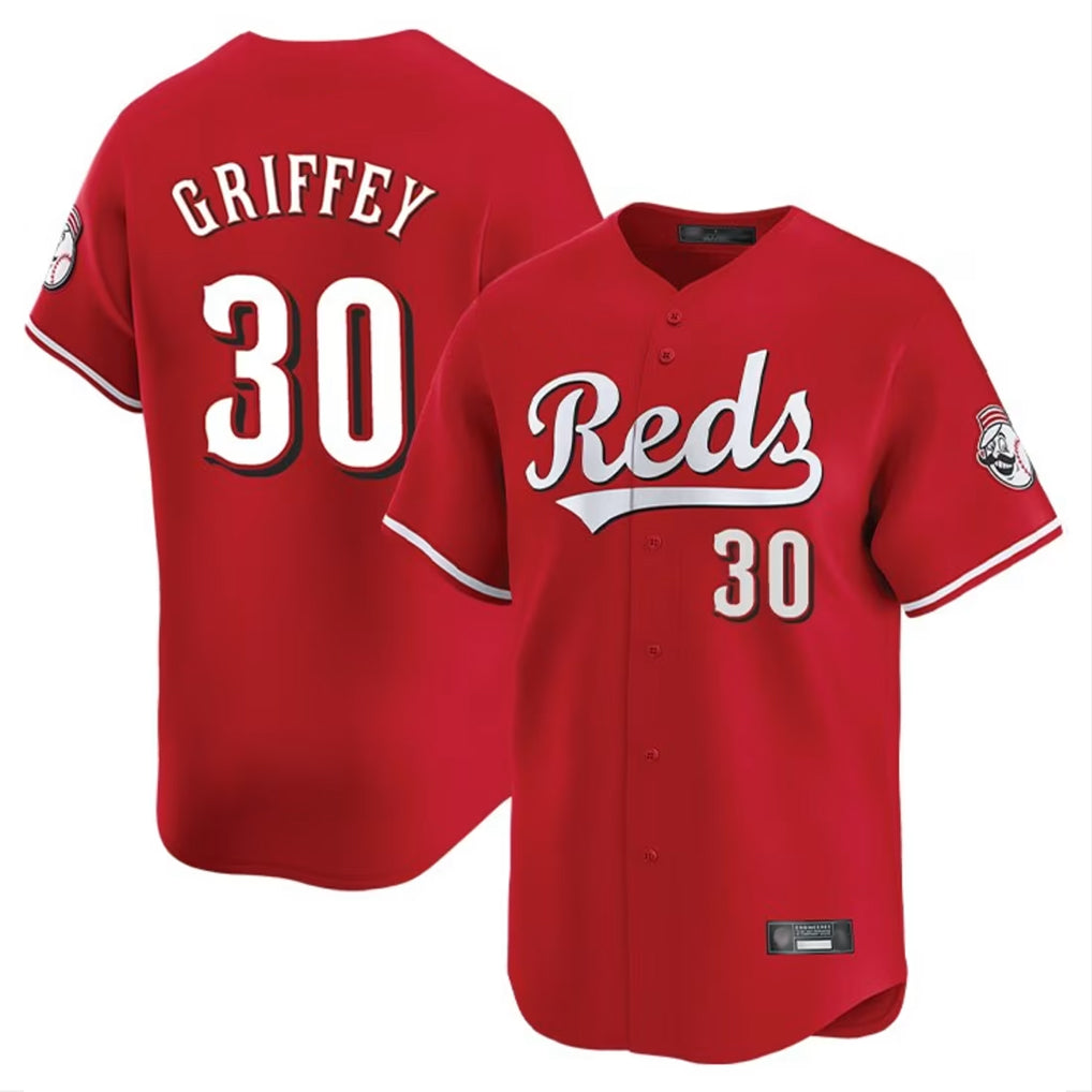 C.Reds #30 Ken Griffey Player Red Home Limited Gdoa Stitched Jerseys