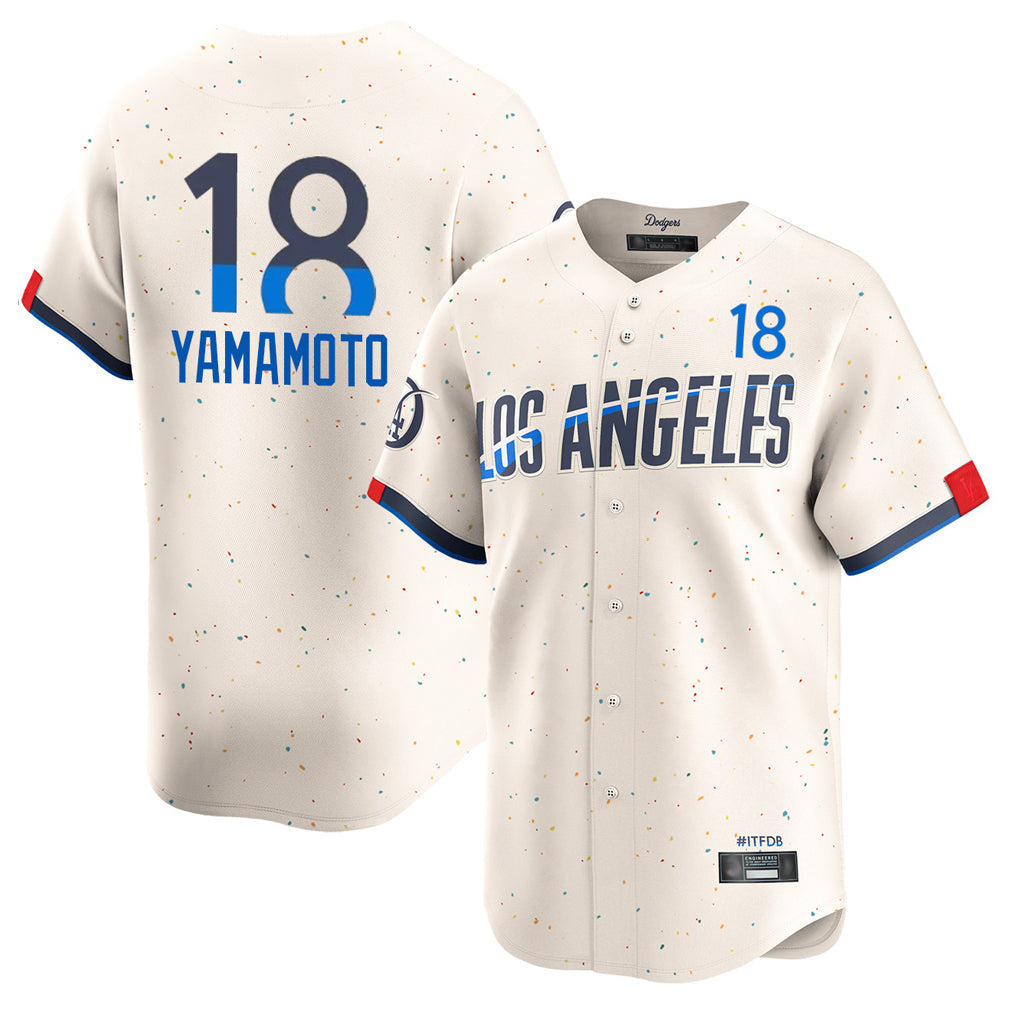 LA.Dodgers #18 Yoshinobu Yamamoto Player Cream City Connect Limited Home Gdoa Stitched Jerseys
