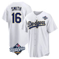 LA.Dodgers #16 Will Smith Player Gold White World Series 2026 Collection Stadium Game Gdoa Stitched Jerseys