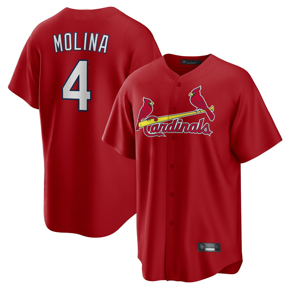 St. Louis Cardinals #4 Yadier Molina Player Red Home Game Stitched Jerseys