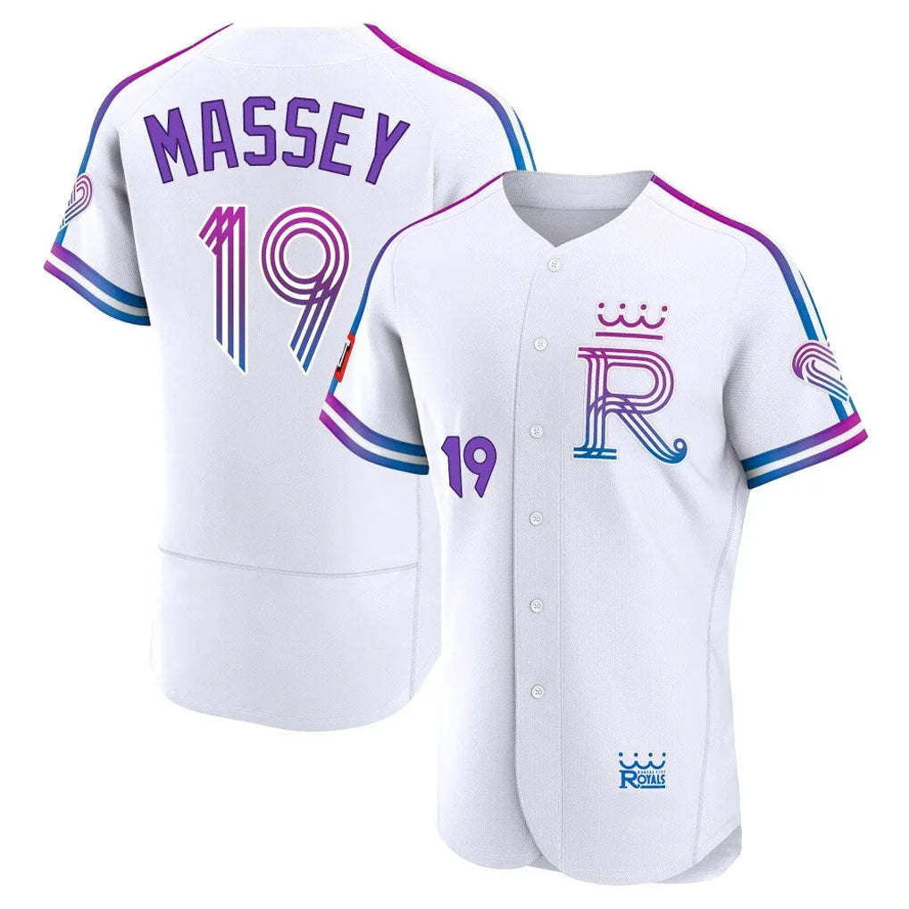 KC.Royals #19 Michael Massey Player White 2026 City Connect Limited Elite Home Gdoa Stitched Jerseys