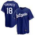 LA.Dodgers #18 Yoshinobu Yamamoto Player Royal Game Gdoa Stitched Jerseys