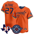 H.Astros #27 Jose Altuve Player Orange City Connect Texas Patch Vapor Premier Limited Home Gdoa Stitched Jerseys