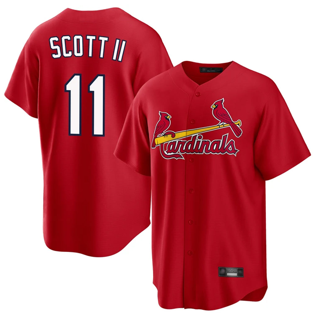 St. Louis Cardinals #11 Victor Scott II Player Red Home Game Gdoa Stitched Jerseys
