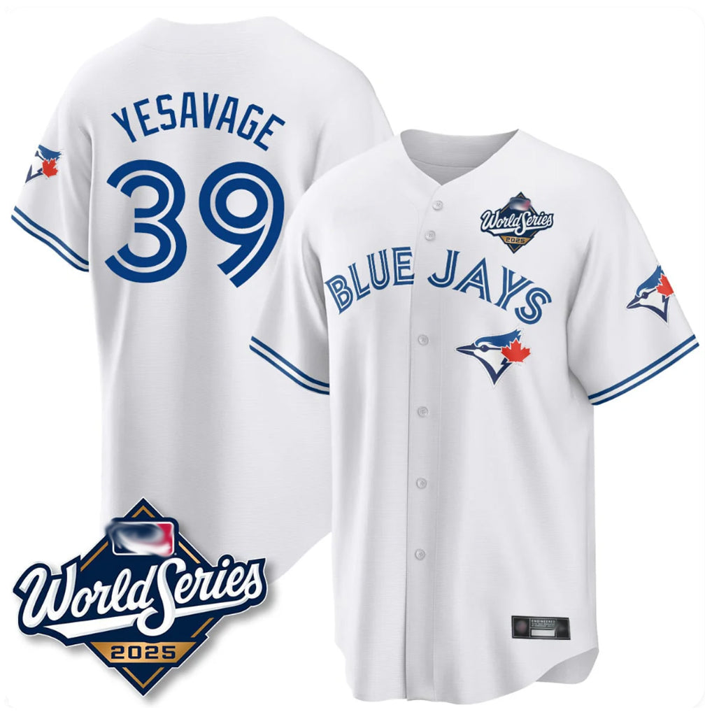 T.Blue Jays #39 Trey Yesavage Player White 2025 World Series Game All Stitched Jerseys