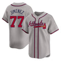 A.Braves #77 Joe Jimenez Player Gray Limited Home Game Gdoa Stitched Jerseys
