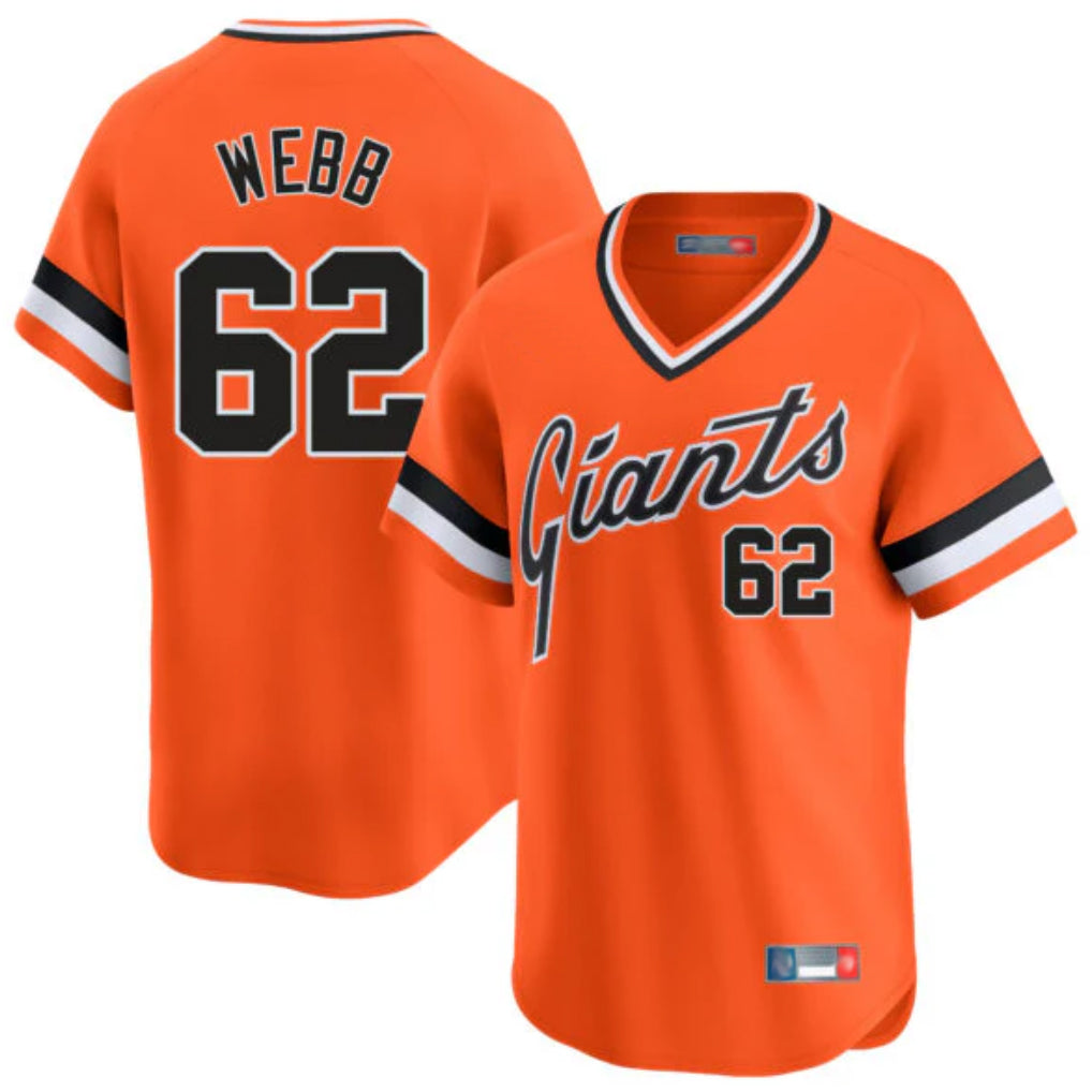 SF.Giants #62 Logan Webb Player Orange Home Game T-shirt Stitched Jerseys