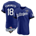 LA.Dodgers #18 Yoshinobu Yamamoto Player Royal World Series City Connect Elite Home Gdoa Stitched Jerseys