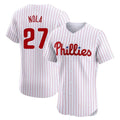 P.Phillies #27 Aaron Nola Player White Home Limited Elite Stitched Jerseys