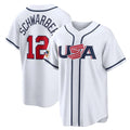 P.Phillies #12 Kyle Schwarber Player White USA World Classic Game Limited Gdoa Stitched Jerseys
