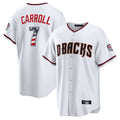 A.Diamondbacks #7 Corbin Carroll Player White USA 250 Fourth of July Home Game Gdoa250Ys Stitched Jerseys