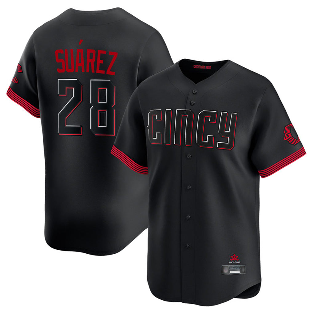 C.Reds #28 Eugenio Su¨¢rez Player Black City Connect Home Limited Gdoa Stitched Jerseys