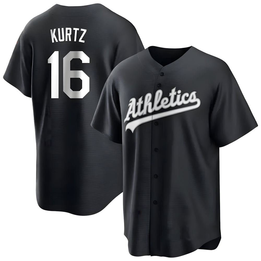 Athletics #16 Nick Kurtz Player Black Game Stitched Jerseys