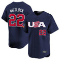 B.Red Sox #22 Garrett Whitlock Player Navy USA World Classic Home Game Gdoa Stitched Jerseys