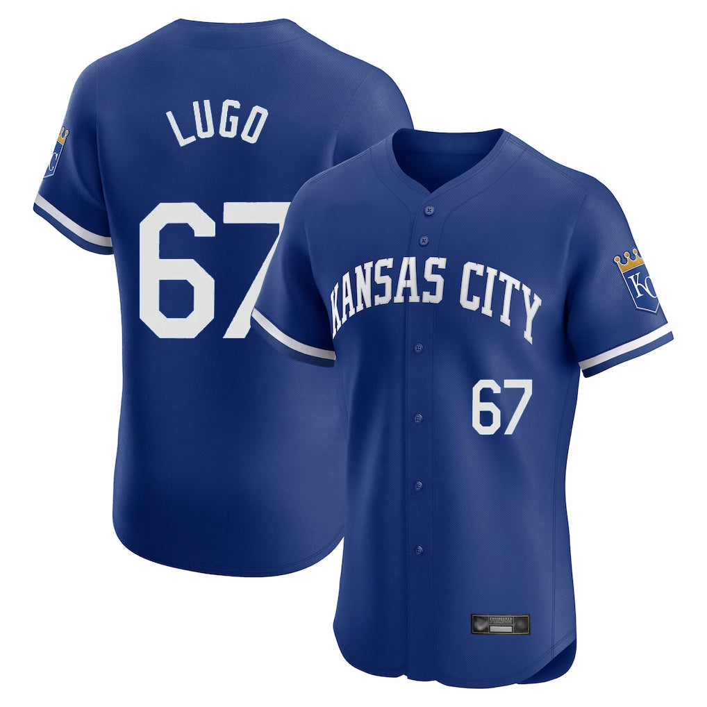 KC.Royals #67 Seth Lugo Player Royal Limited Elite Home Game Gdoa Stitched Jerseys