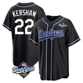 LA.Dodgers #22 Clayton Kershaw Player Black World Series Carbon Limited Home Gdoa Stitched Jerseys