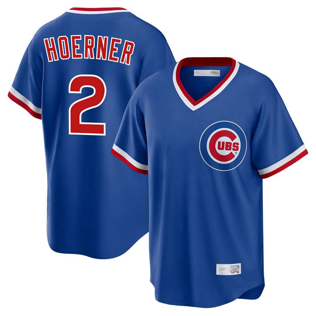 C.Cubs #2 Nico Hoerner Player Royal T-shirt Cooperstown Collection Limited Gdoa Stitched Jerseys