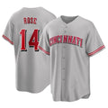 C.Reds #14 Pete Rose Player Gray Home Game Gdoa Stitched Jerseys