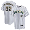 M.Brewers #32 Jacob Misiorowski Player White Stripes Limited Game Home Gdoa Stitched Jerseys