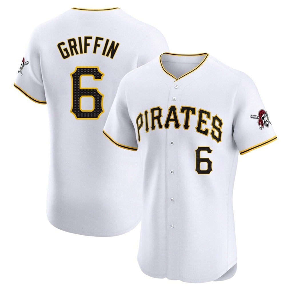 P.Pirates #6 Konnor Griffin Player White Home Limited Elite Stitched Jerseys