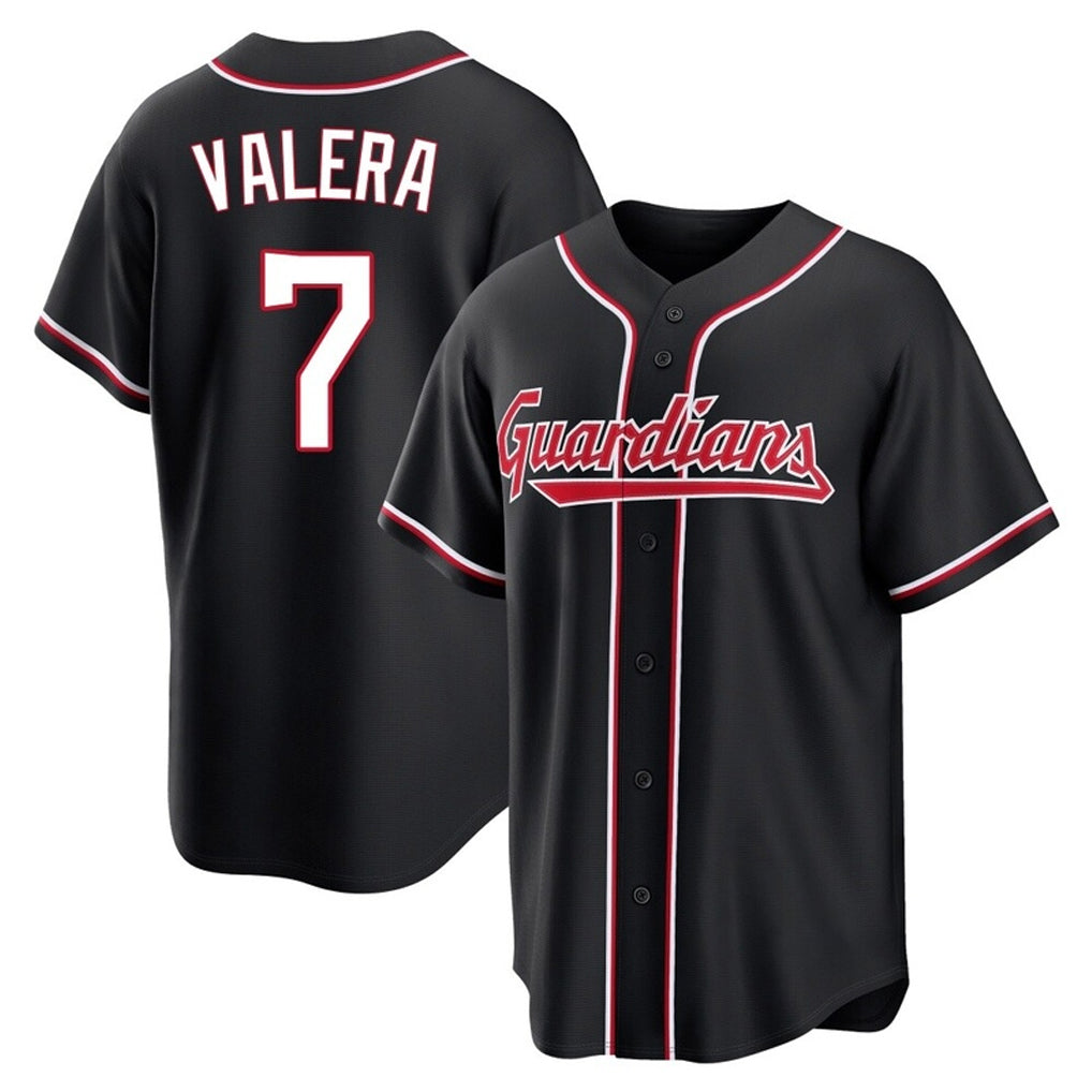 C.Guardians #7 George Valera Player Black Fashion Out Home Game Gdoa Stitched Jerseys