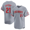 C.Reds #21 Hunter Greene Player Gray Home Limited Gdoa Stitched Jerseys
