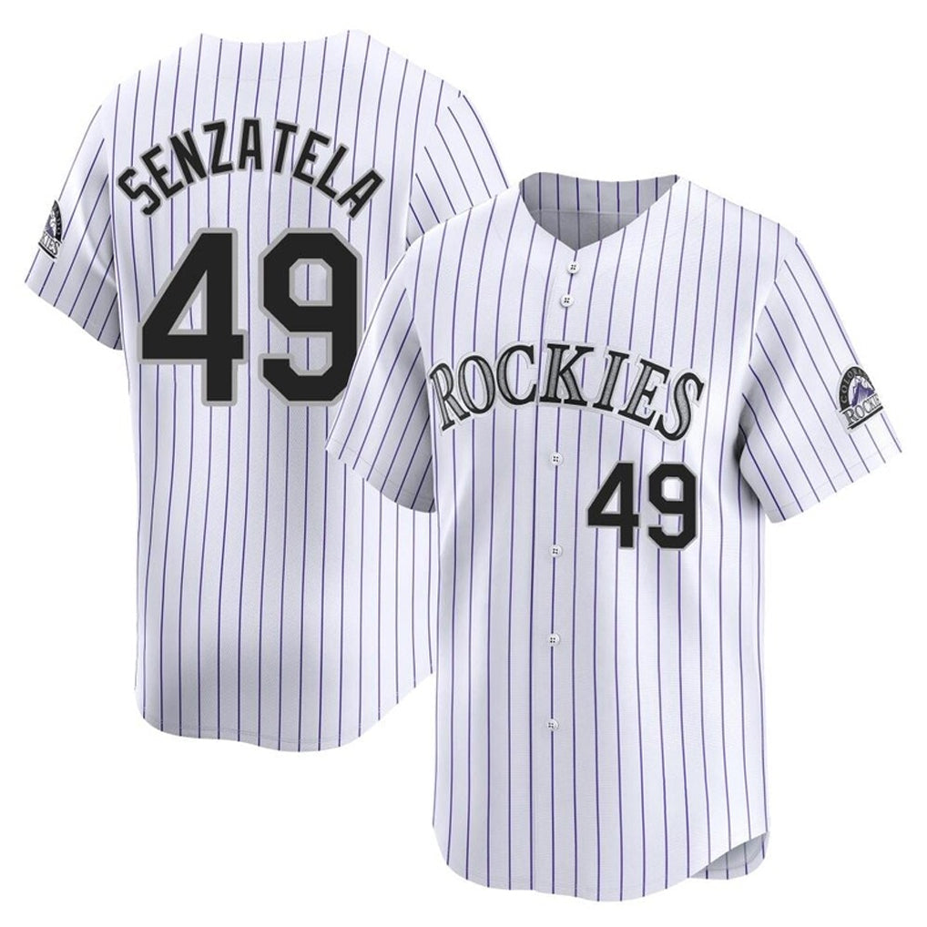 C.Rockies #49 Antonio Senzatela Player White Limited Home Gdoa Stitched Jerseys
