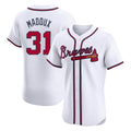 A.Braves #31 Greg Maddux Player White Limited Elite Home Game Gdoa Stitched Jerseys