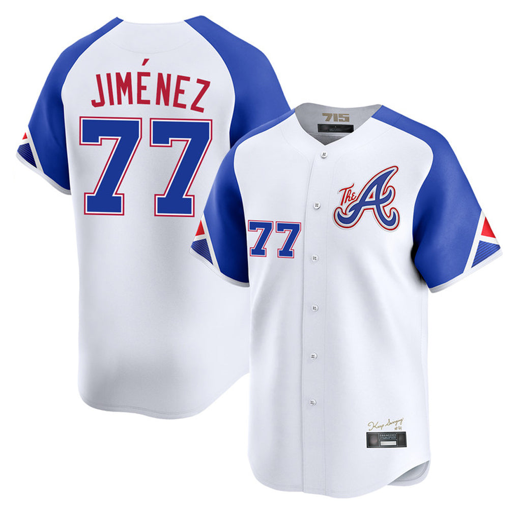 A.Braves #77 Joe Jimenez Player White City Connect Limited Home Game Gdoa Stitched Jerseys