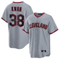 C.Guardians #38 Steven Kwan Player Gray Home Game Gdoa Stitched Jerseys
