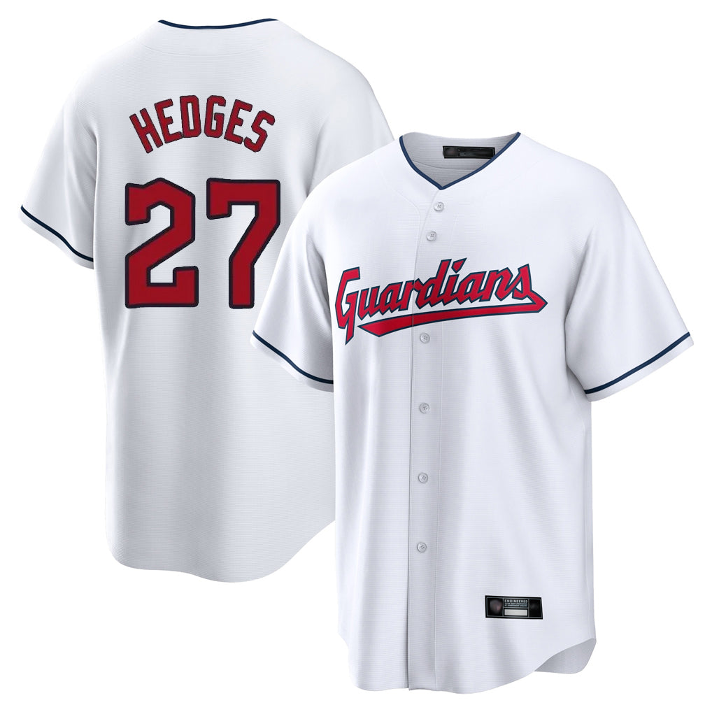 C.Guardians #27 Austin Hedges Player White Home Game Gdoa Stitched Jerseys