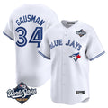 T.Blue Jays #34 Kevin Gausman Player White 2025 World Series Home Limited Gdoa Stitched Jerseys