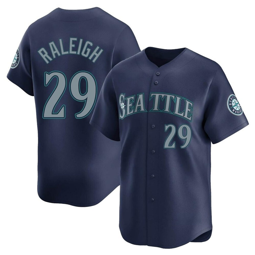 S.Mariners #29 Cal Raleigh Player Navy Home Limited Stitched Jerseys