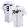 LA.Dodgers #8 Enrique Hern¨¢ndez Player Gold White 2026 Collection Stadium Game Gdoa Stitched Jerseys
