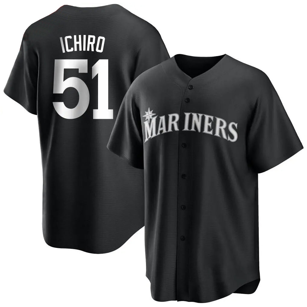 S.Mariners #51 Ichiro Suzuki Player Black Home Limited Stitched Jerseys