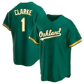 Athletics #1 Denzel Clarke player Green Replica Kelly Alternate Stitched Jersey