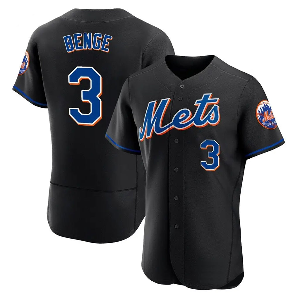 NY.Mets #3 Carson Benge Player Black Replica Home Limited Elite Stitched Jerseys
