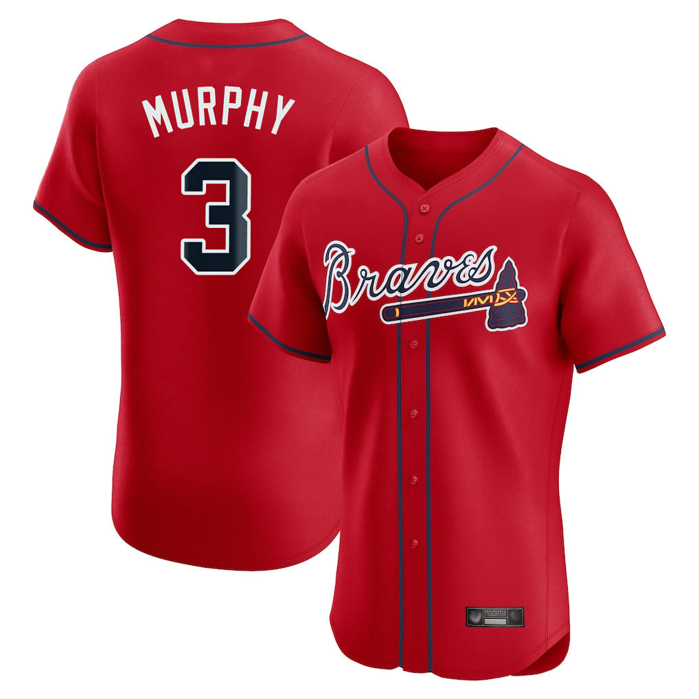 A.Braves #3 Dale Murphy Player Red Limited Elite Home Game Gdoa Stitched Jerseys