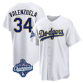 LA.Dodgers #34 Fernando Valenzuela Player Gold White World Series Meet 2026 Collection Stadium Game Gdoa Stitched Jerseys