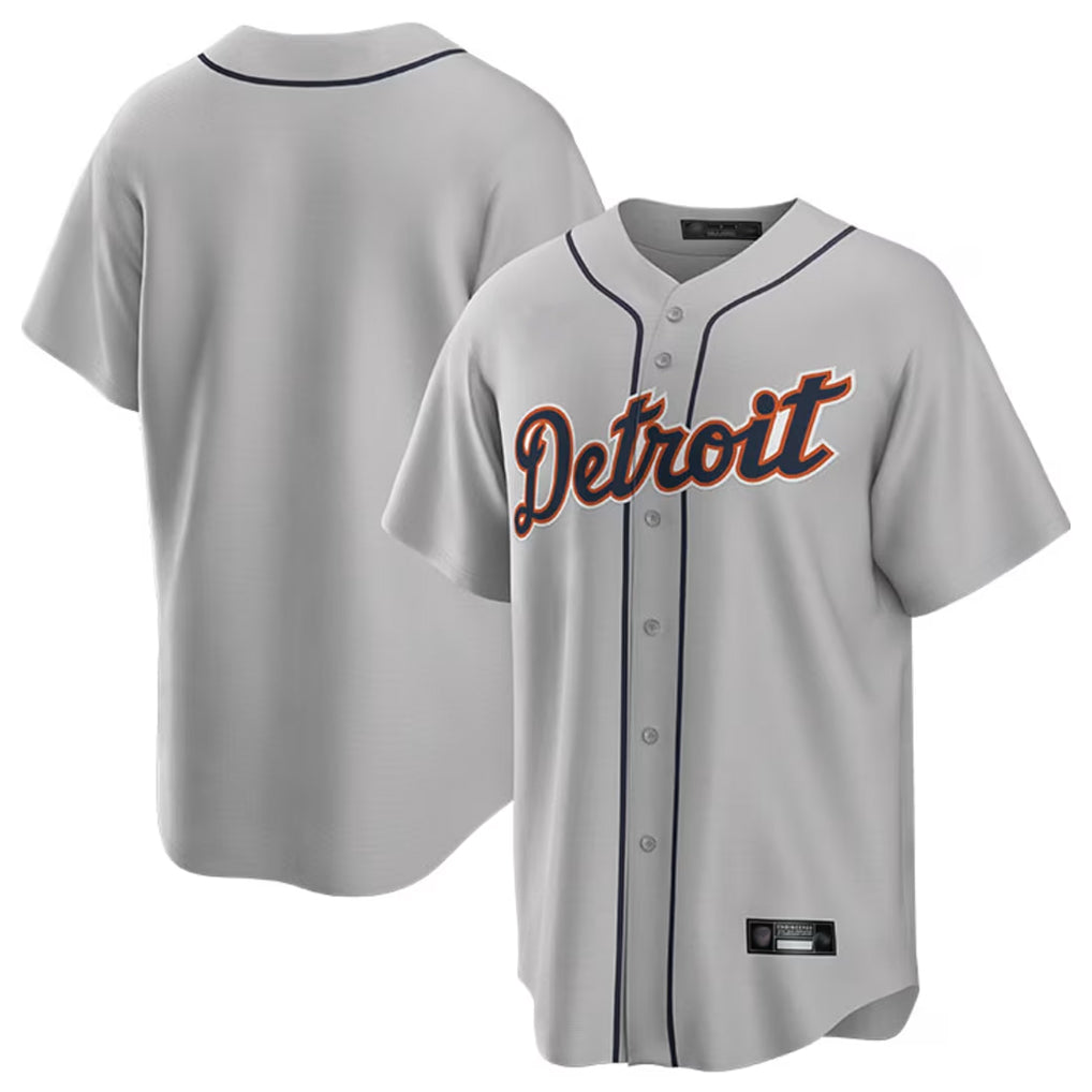 D.Tigers ## Tigers Blank Player Gray Home Game Gdoa Stitched Jerseys