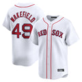 B.Red Sox #49 Tim Wakefield Player White Limited Home Game Gdoa Stitched Jerseys