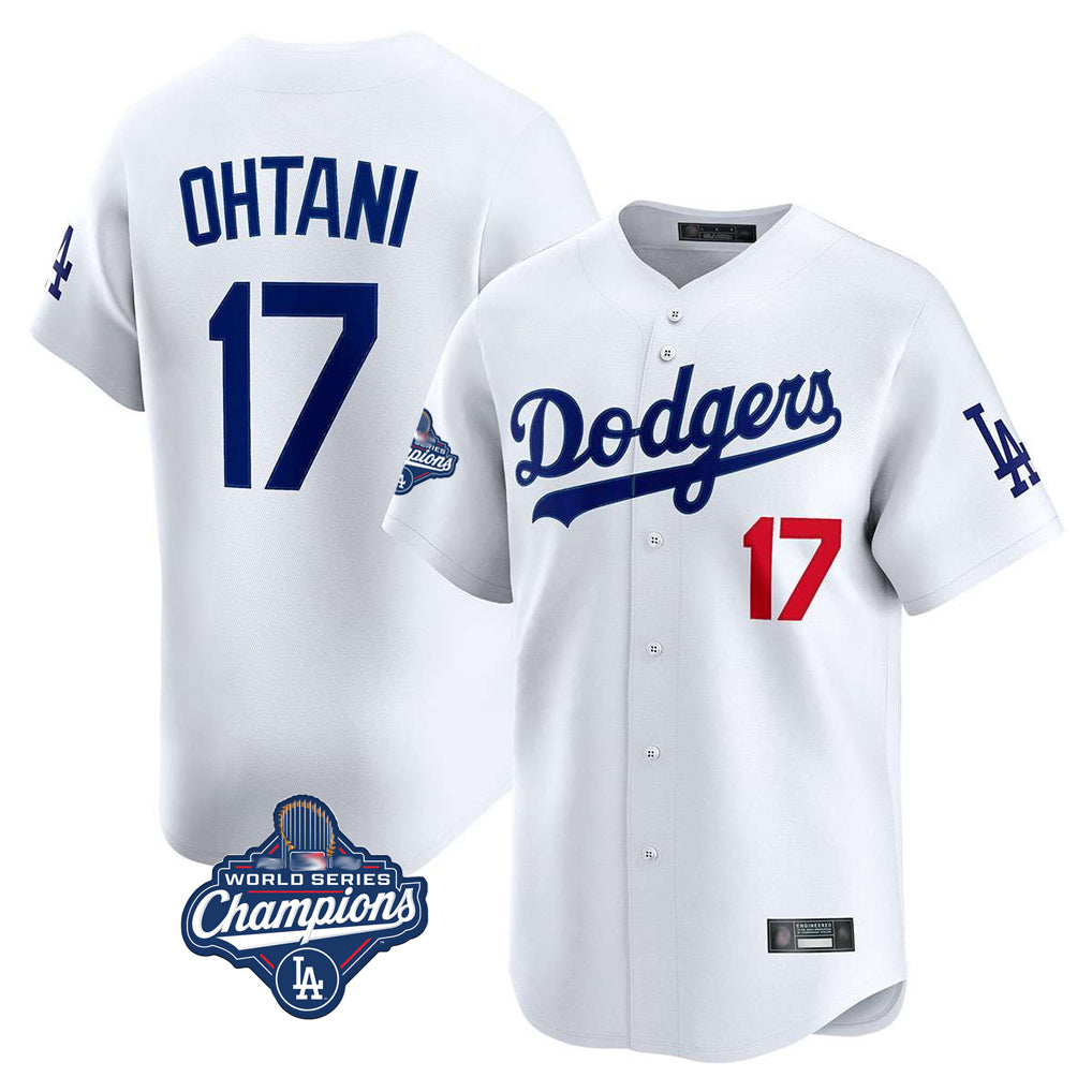 LA.Dodgers #17 Shohei Ohtani Player White World Series Meet Limited Home Gdoa Stitched Jerseys