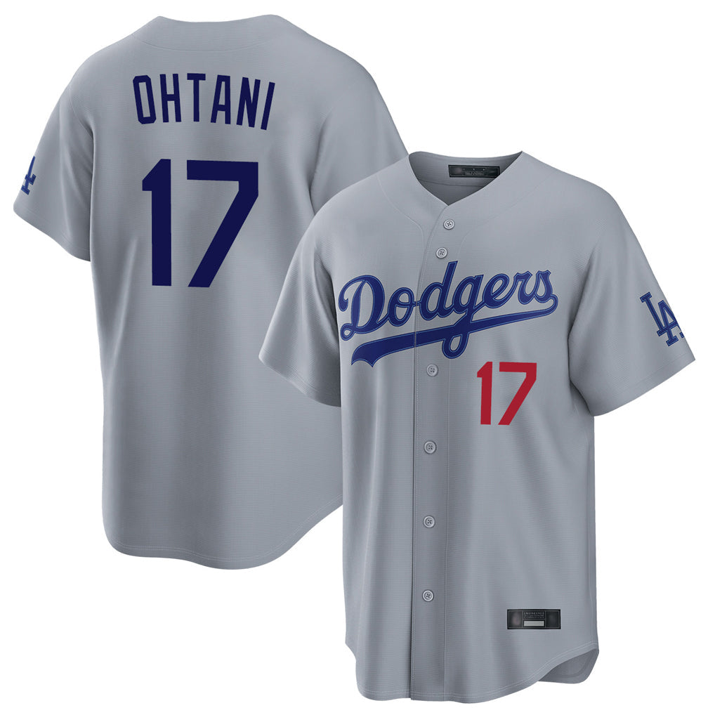LA.Dodgers #17 Shohei Ohtani Player Gray Game Home Gdoa Stitched Jerseys
