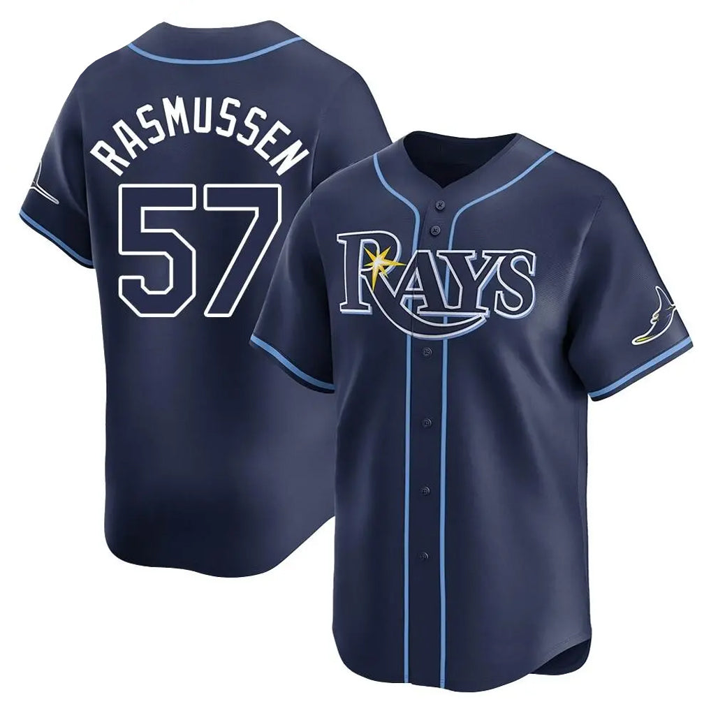 T.Bay Rays #57 Drew Rasmussen Player Navy Home Limited Stitched Jerseys