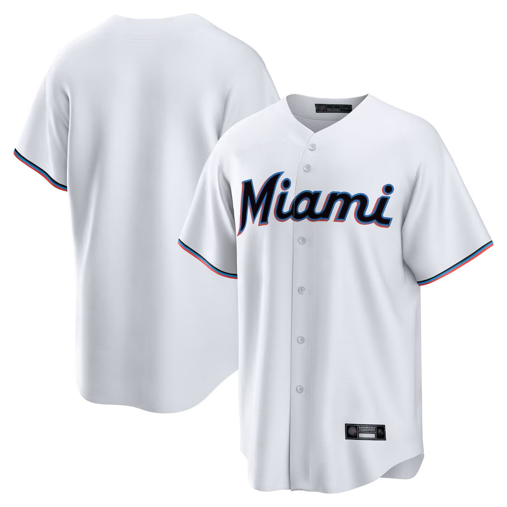 M.Marlins ## Marlins Blank Player White  Home Game Gdoa Stitched Jerseys