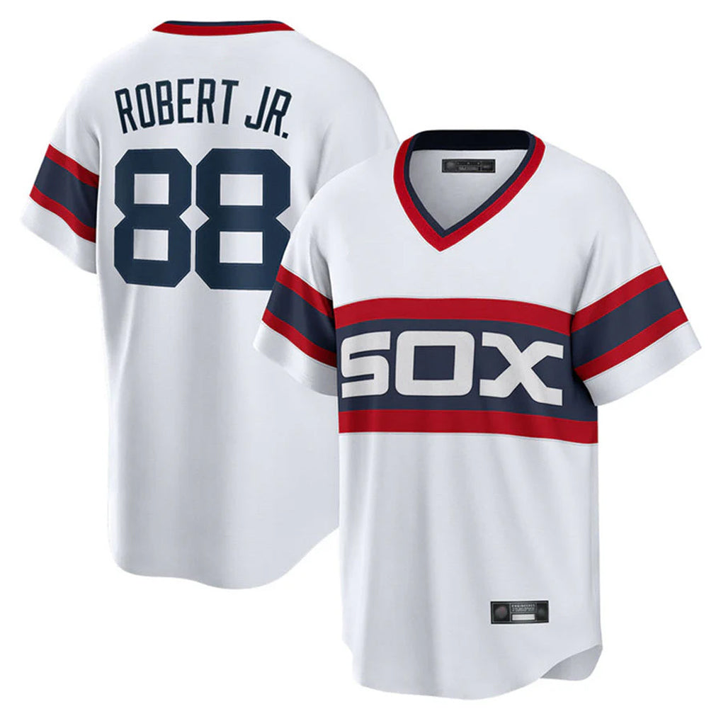 C.White Sox #88 Luis Robert Jr Player White T-shirt Home Game Gdoa Stitched Jerseys